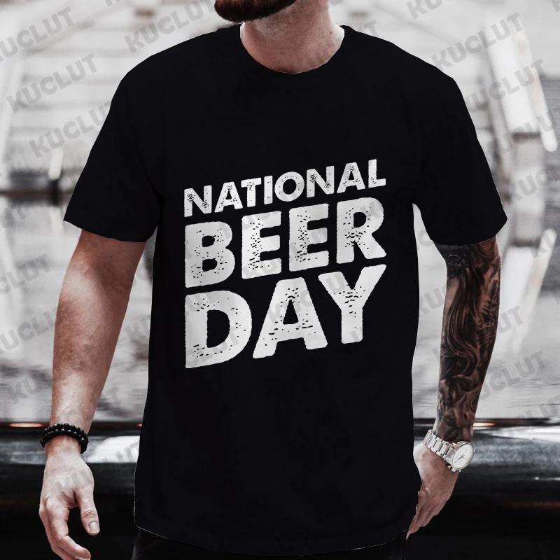 International Beer DAY Graphic T Shirt for Men Summer Short Sleeve Tees Male Drinking Party Oversized Y2k Clothes Streetwear