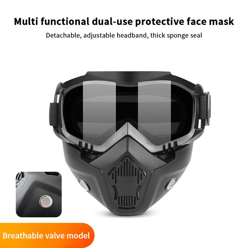 1 Piece Adjustable Motorcycle Goggles Dustproof Moto Glasses Breathable Full Face Protective Motorbike Dirt Bike Off-Road Mask