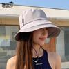 Spring and Summer New Solid Color Casual Hat Women's Outdoor Large Brim Sunscreen Visor, Small Face Versatile Bucket Hat