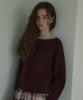 OURNOSTALGIA Rosette Off-Shoulder Knit_Burgundy(Ocb6Kn03)