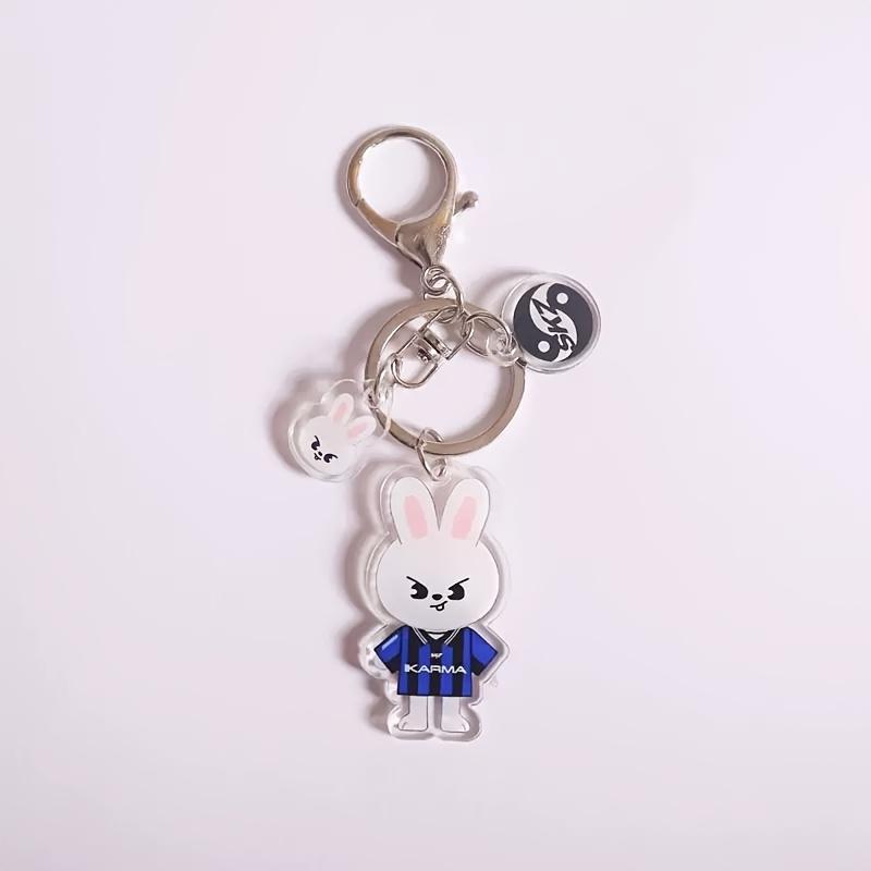 2D Flat SK Theme Keychain, Double-Sided High-Definition Acrylic Key Ring, Composed of 3 High-Quality Pendants, Fashion Bag Charm