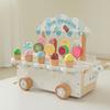 Wooden Ice Cream Cart Playset For Kids Educational Toy Pretend Role Play