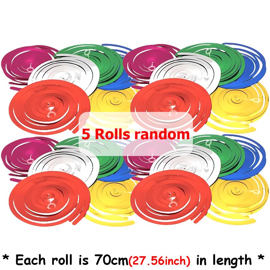 

5Rolls 70cm Colorful Double Spiral Hanging Festival Party Room Hanging Decoration Party Atmosphere Creating Props Background Wal