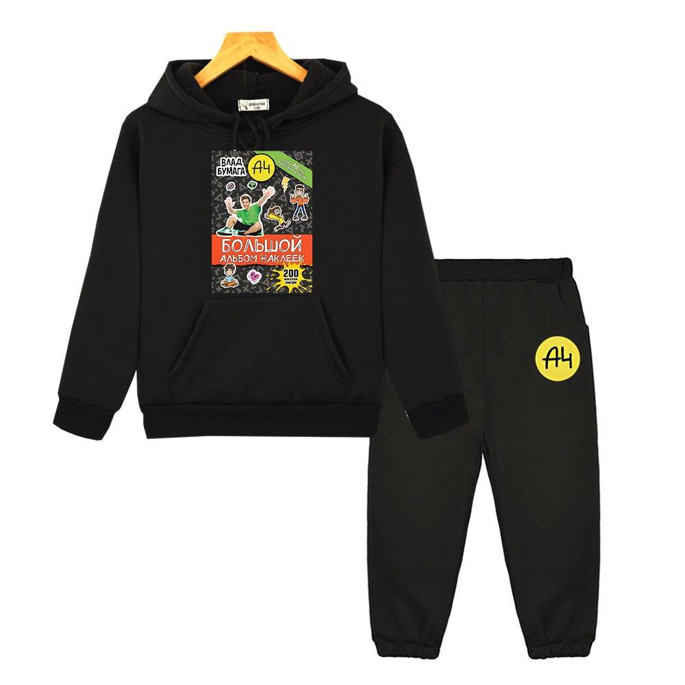 Vlad A4 Sweatshirt Sets Anime Hoodie Kids Boutique Clothes Autumn Fleece Pullover Jacket Kawaii Merch A4 Hooded Set for Boy Girl