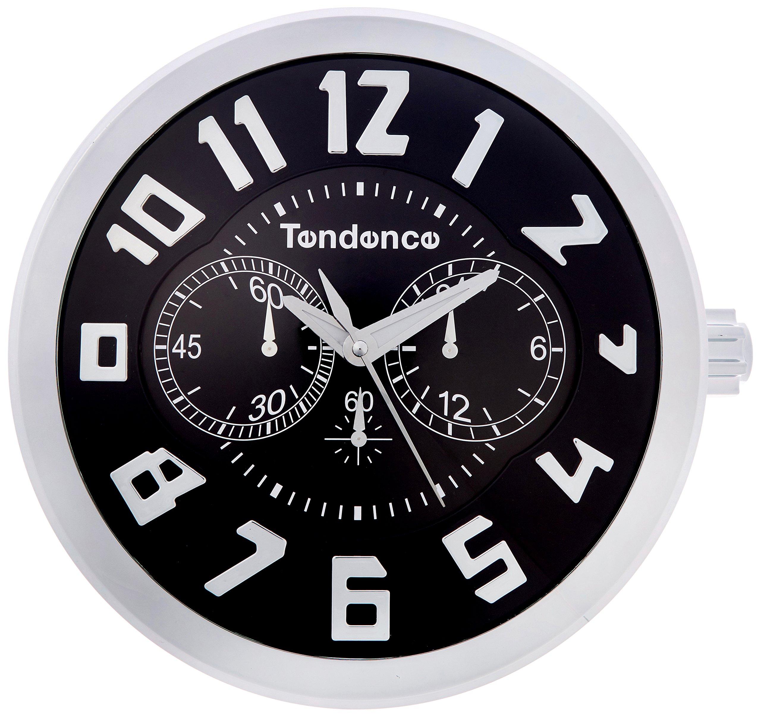 

Tendence 355mm Watch TP429910, Silver, Black Dial, ABS Resin, Mineral Glass, Quartz Movement, Wall Clock [Parallel Import]