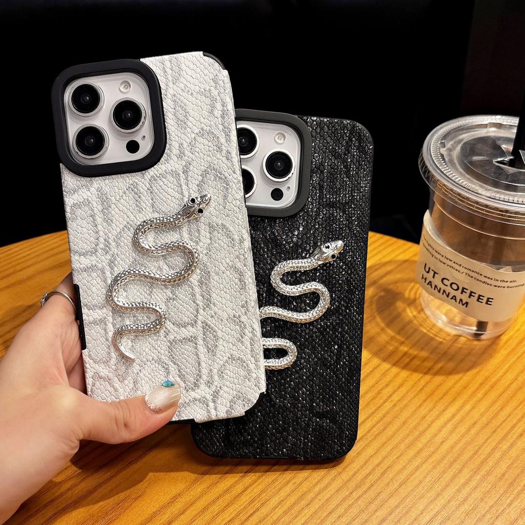 For IPhone 16 ProMax Fall Protection Package for Apple 15 Snake Skin Pattern Phone Case 14 Creative Protective Cover