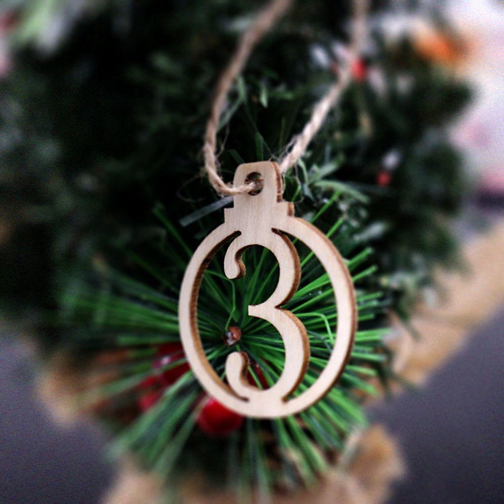 Party Box Decor Wooden Advent Countdown Hanging Tags 1-25 Christmas Calendar Number Label