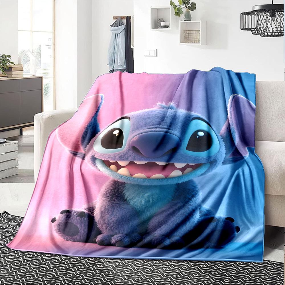 1pc S-Stitch16 Blanket, Gift, for Men and Women, Soft Blanket, Good for Sofa Bed Couch Travel, Lightweight Flannel Blanket