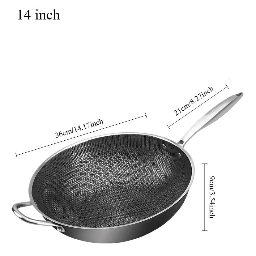 Nonstick Wok Saute Pan Induction Frying Pan Stay-Cool Handle Dishwasher-Friendly Compatible with All Cooktops PFOA FREE PFAS