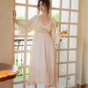 Spring Summer Kimono Bathrobe Gown Female Long 2PCS Robe Set Sleepwear Sexy Lace Nightgown Intimate Lingerie Satin Home Dress