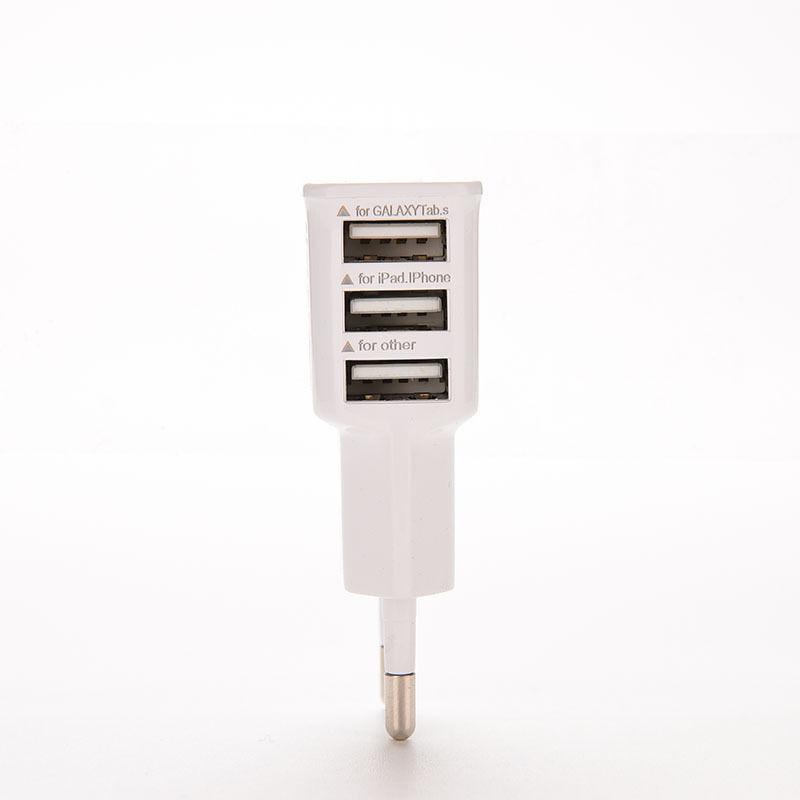 EU Plug 3 Ports Multiple Wall USB Smart Charger Adapter Mobile Phone Device 5V 2A Fast Charging for iPhone For iPad Portable