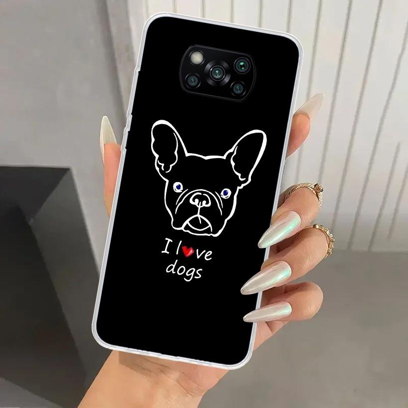 French Bulldog Black White Phone Case for Xiaomi Poco X5 X6 X7 Pro F7 Ultra M7 Redmi 15 15C 13 13C 12 12C 10 10A 10C 9 9A 9C 9T
