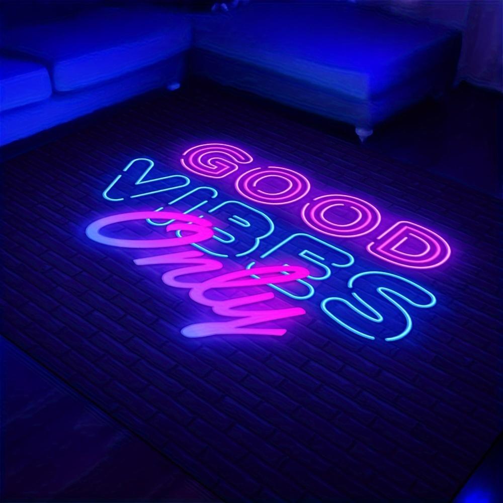 Soft and comfortable Good Vibes Only design area carpet-non-slip, crystal velvet cushion for game room, bedroom decoration