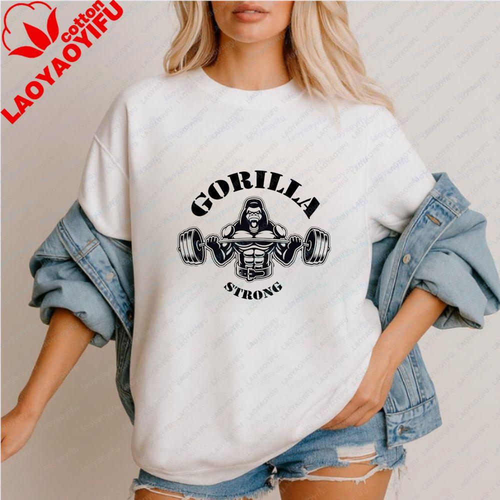 Unisexs and WoUnisexs Gorilla Strong Bodybuilding Clothing for Gym Gorilla Musculation Casual Cotton Tshirts for Unisex and WoUnisex