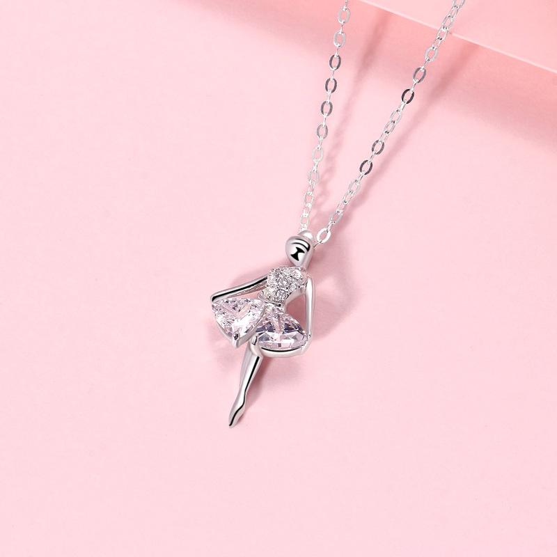 Ballet Dancer Necklace Girl High Sense Korean Version Fashion Light Luxury Niche Design Sense Versatile