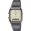 Ana Digi Quartz Watch Unisex Vintage Series Aq 230gg 9a Metallic Gray     