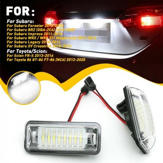 OXILAM License LED Plate Light For Subaru Forester Impreza WRX Crosstrek Legacy
