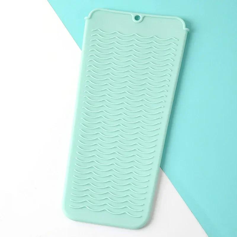 

BEPAN Silicone Hair Curling Wand Cover Hair Straightener Storage Bag Hairdressing Curling Iron Insulation Mat Heat Resistant Pouch зелёный