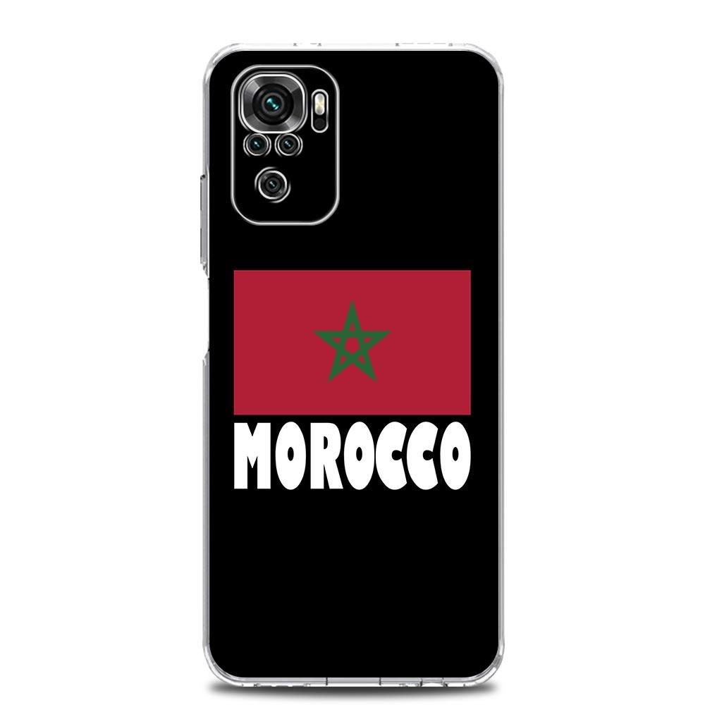Ny Square Clear, myk telefonveske til Xiaomi Redmi Note 12 11 9S 9 8 10 Pro+ 7 8T 9C 9A 8A K40 spilldeksel Marokko flaggfotball