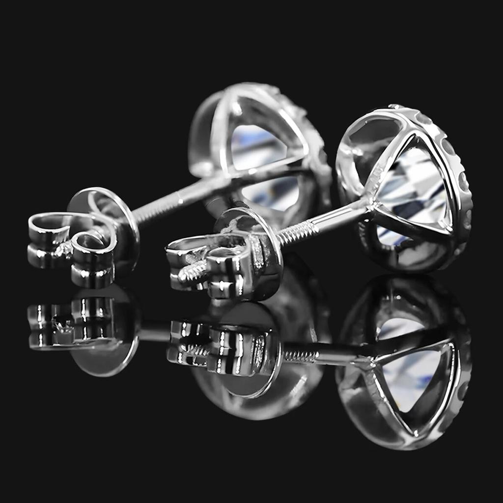 D cor 1.2CT Moissanite Stud Brincos para Mulheres Banhado a Platina Prata Esterlina Diamante Brincos de Orelha Jóias Finas de Casamento