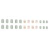 Natural Summer Fresh Short Manicure Elegant Lake Green Gradual Change Leaves Fake Nails Finished 24 Pieces Boxed Nail Pieces