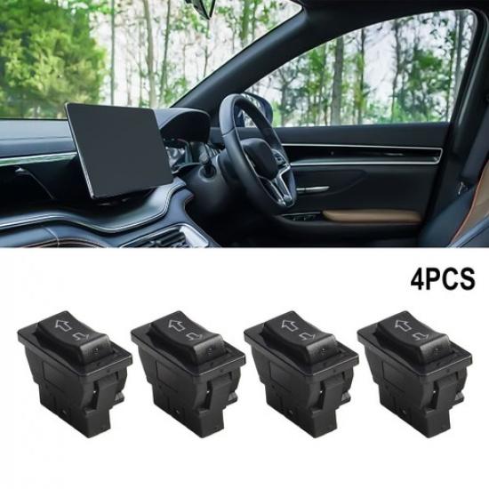 Long Lasting 5 Pin Window Rocker Switch for Car Door Locking Pack of 4