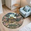 Flower Building,Round Area Rug,Carpet Rug for Living Room Bedroom Sofa Playroom Decor,Non-slip Floor Mat