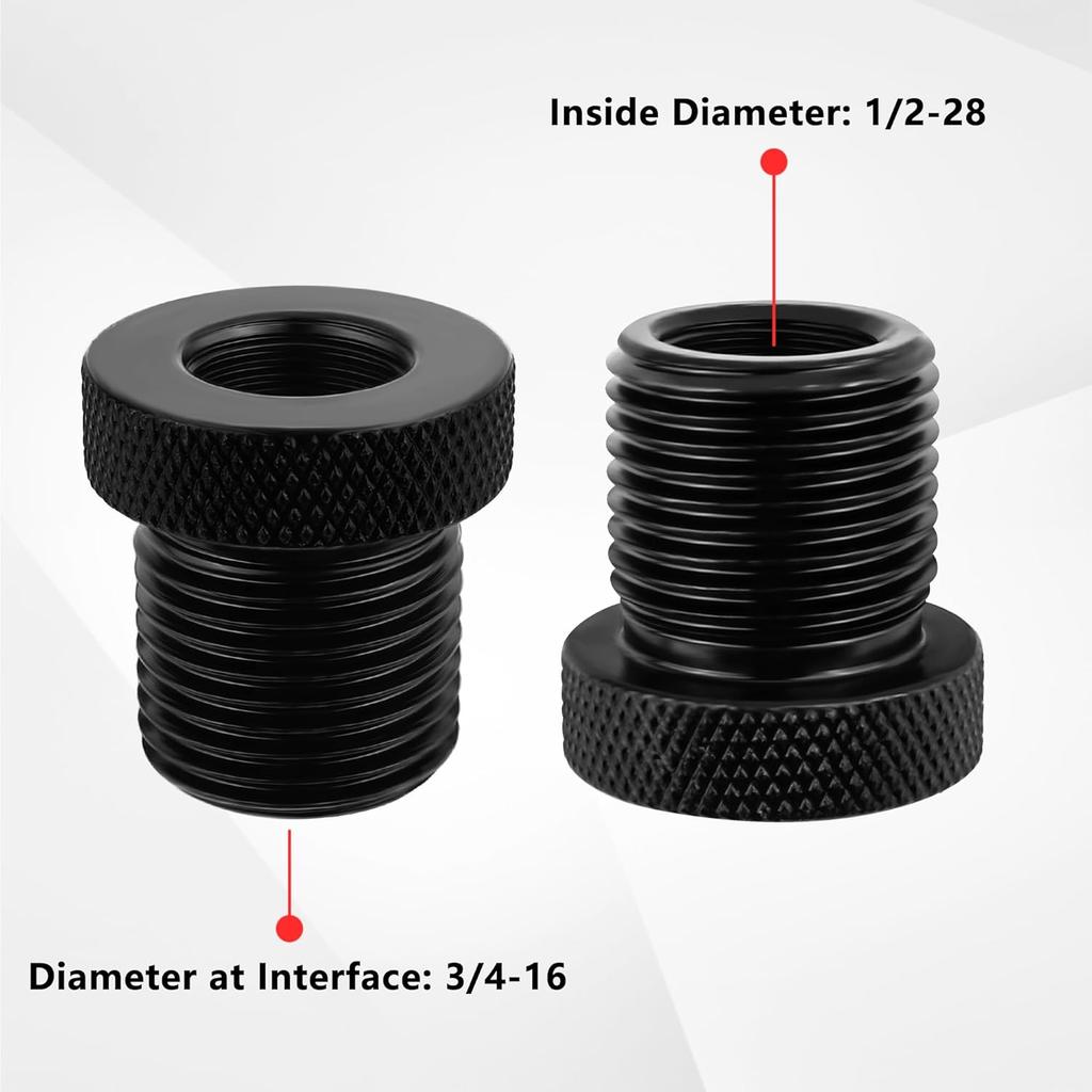 2PCS Car Accessories Adapters With Washers,Durable Steel 1/2X28 To 3/4X16 Adapter For Replace Broken Fittings,Essential Automotive Accessories For