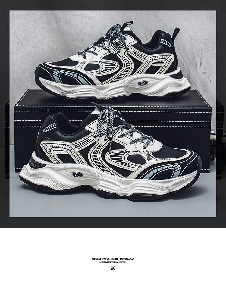 Men's Trendy Mesh Dad Shoes - Breathable, Thick-Soled Spring/Summer Casual Sneakers for Teens