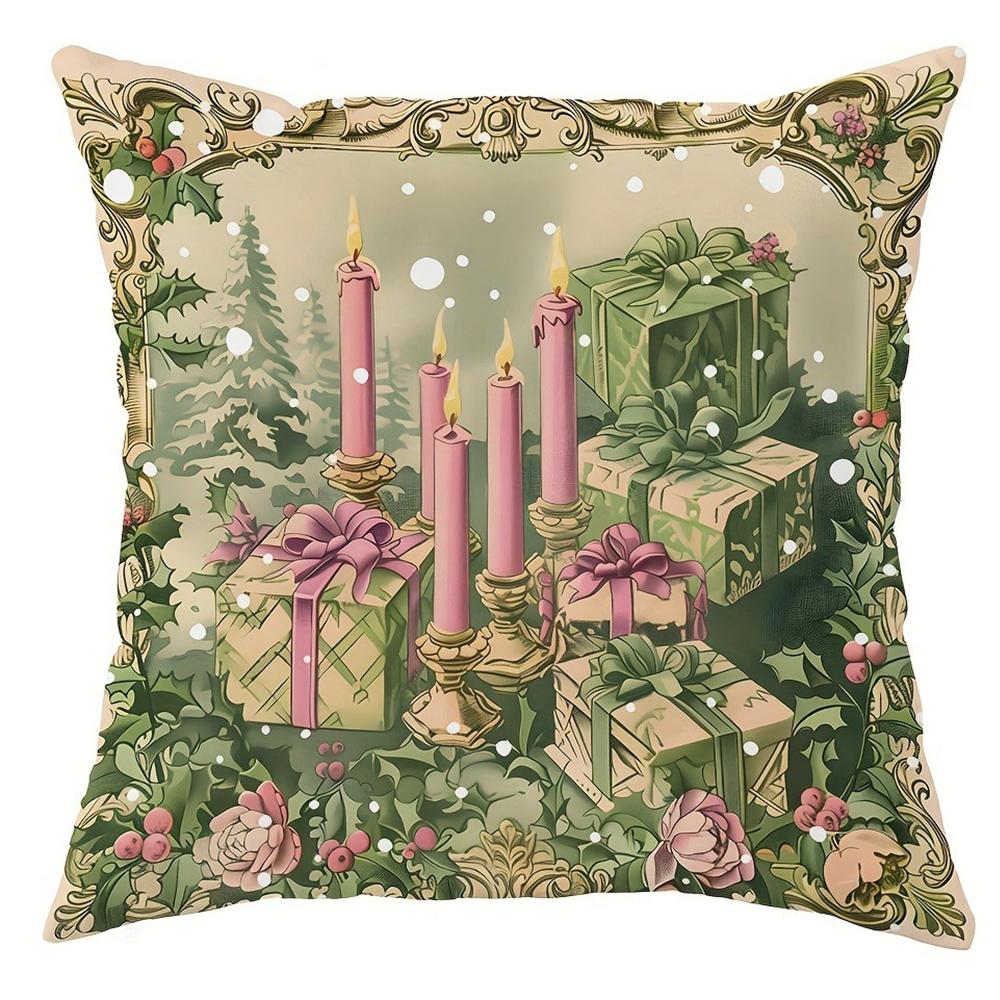 

Наволочка с рождественским декором в стиле ретро Санта-Клаус и подарочная наволочка Чехол для диванной подушки Различные украшения для дома 45x45cm