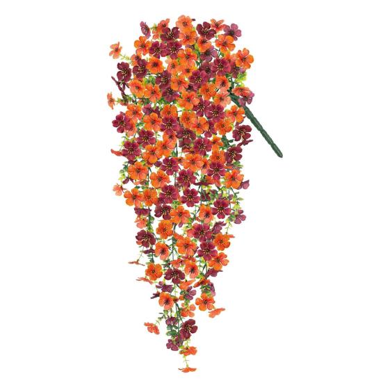1/2/3/4Pcs Fall Hanging Artificial Violet Flower UV Resistant Realistic Fake Flower Wedding Party Indoor Outdoor Garden Wall Hanging Faux Flower