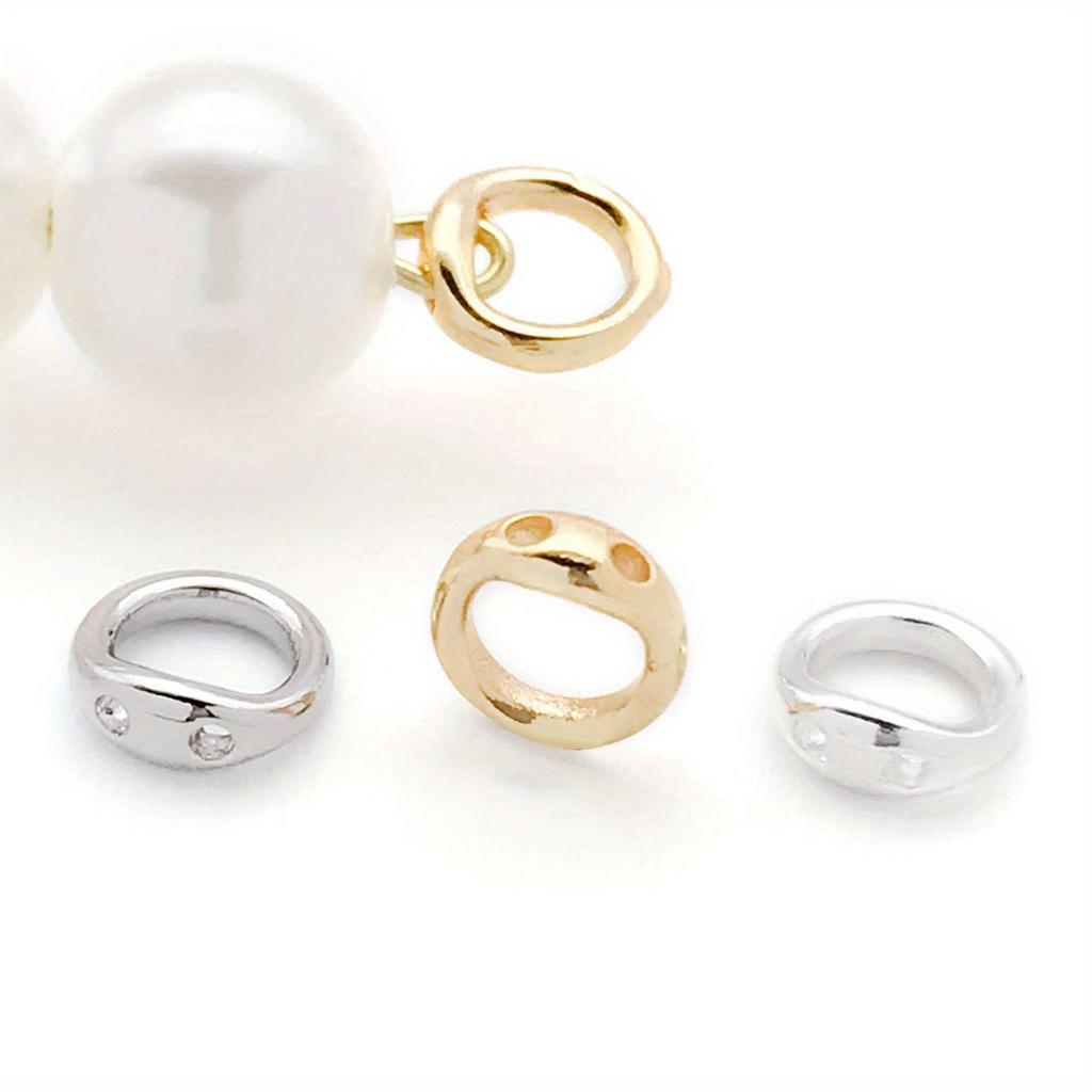 10pcs 18K Real Gold Plated Brass Metal Crimp End Beads, Jewelry End Caps Connector for DIY Jewelry Making Accessories