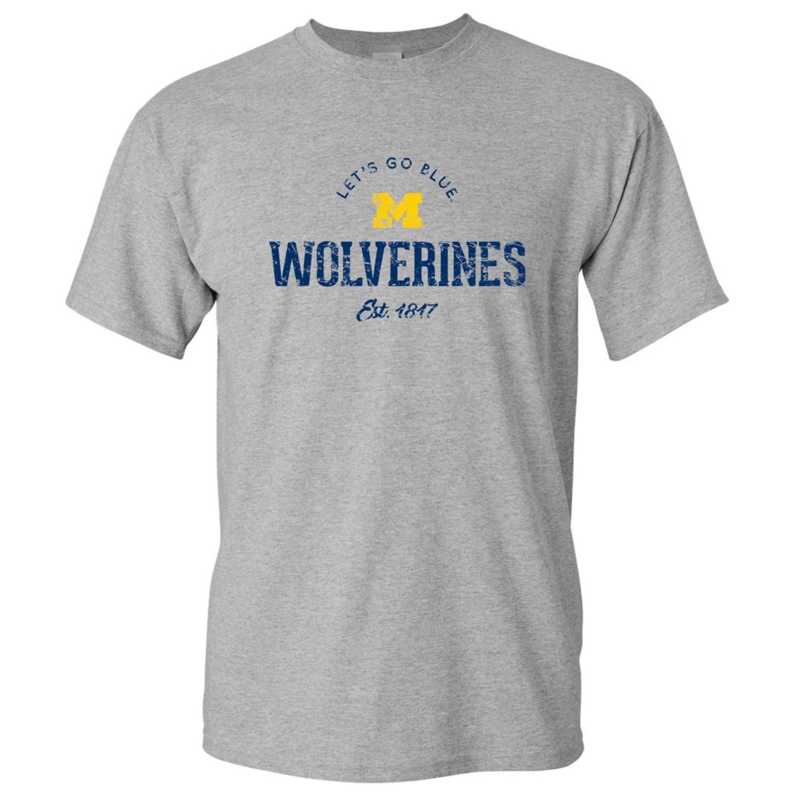 Michigan Wolverines Established Arch Logo Unisex T-Shirt - Sport Grey L