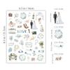 New 6-Sheet Wedding Bliss Stickers - Romantic Self-Adhesive Decor for Journal, Wedding Plan & Scrapbooking DIY