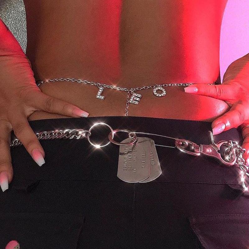 Novelty Waist Chain Alloy Shinning Thong Chains with Dangle 12 Constellations Thong Jewelry Accessories for Women