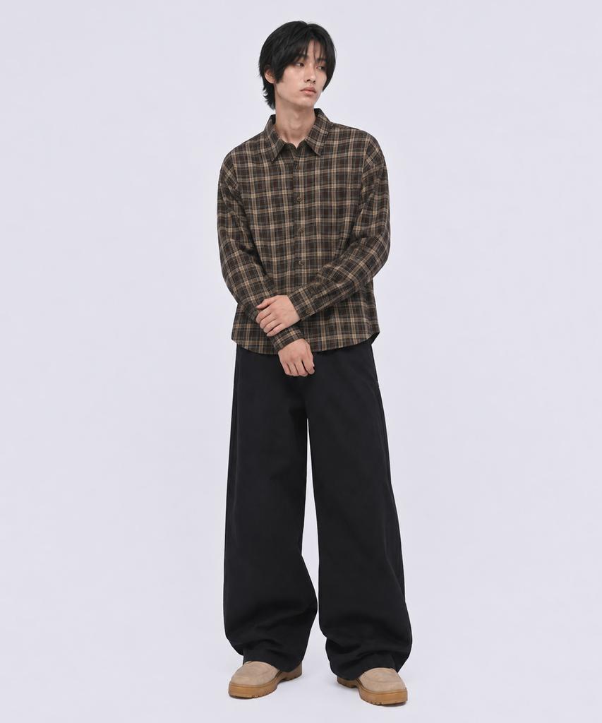 ATEZ Essential Check Crop Shirt [Brown]