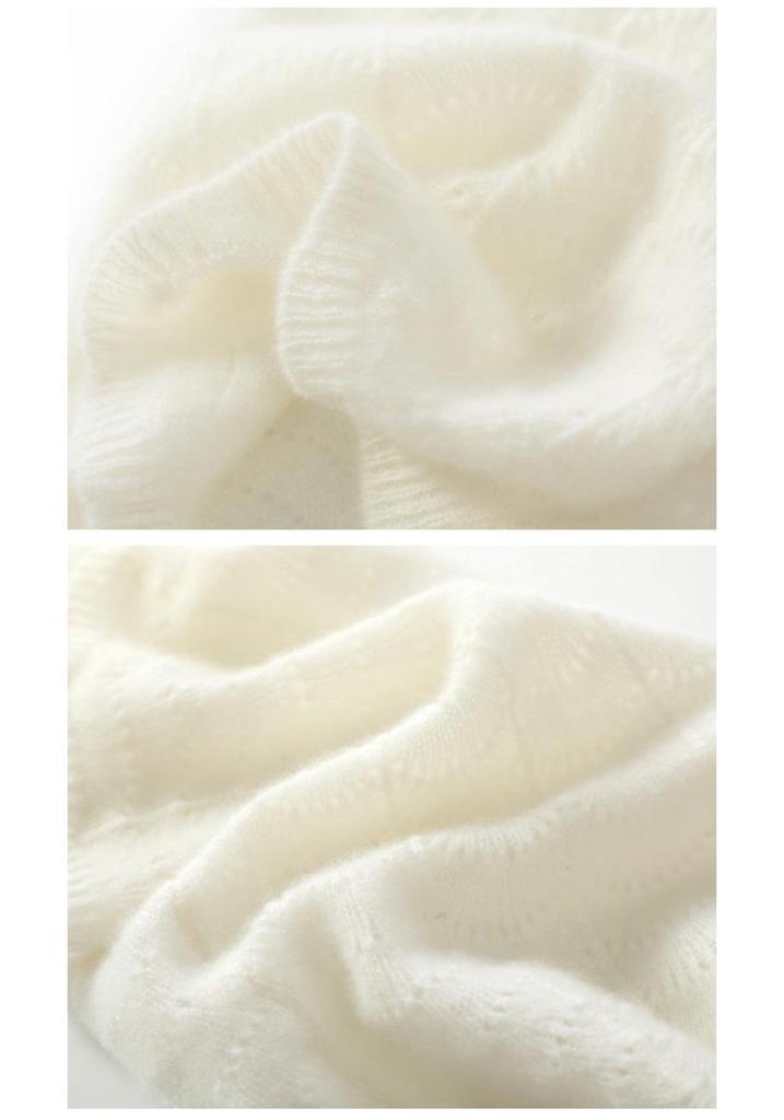 Women's 100% Pure Cashmere Hollow Design Neck Warmer - Solid Color, Early Autumn Style, Outdoor Cold Protection, Knitted Gaiter.