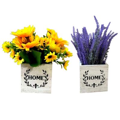 Künstliche Blume Pflanze in Holzpflanzgefäß Kleine Pflanze Topfdekoration Für Terrasse Bücherregal Fensterbänke Büro Hochzeit