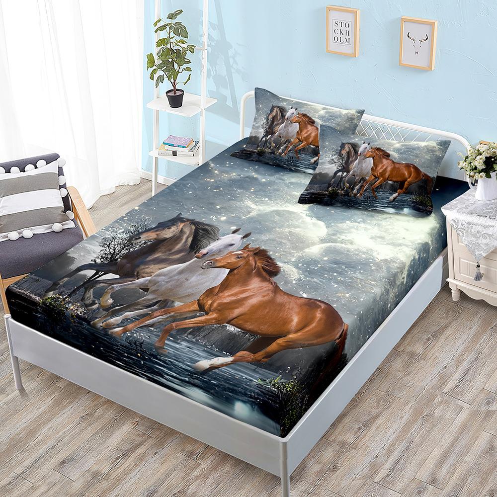 Tier Hengst Matratzen-Kit Matratze Dreiteiliges Set Tagesdecke Kissenbezug Matratzen-Schutzbezug