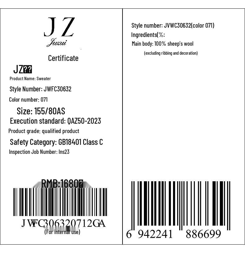 JUZUI Women's Elegant Beaded 100% Wool Knit Sweater