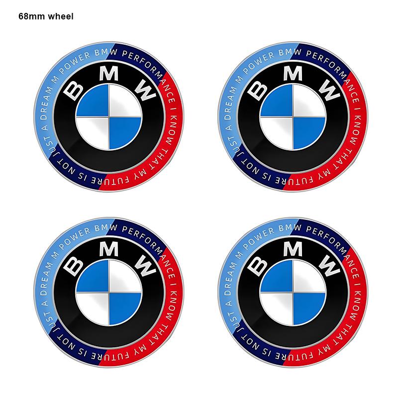 kfwhl7 1/4/7pcs 81/72/46/56/68/mm Car Front Rear Logo Wheel Hub Center Cover Steering Wheel Center Stickers For BMW E36 E46 E90 E60 E39