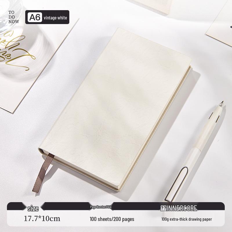 Fabric-Textured A6 Patterned Planner: Compact, Thickened Pocket Diary for Office and Business.