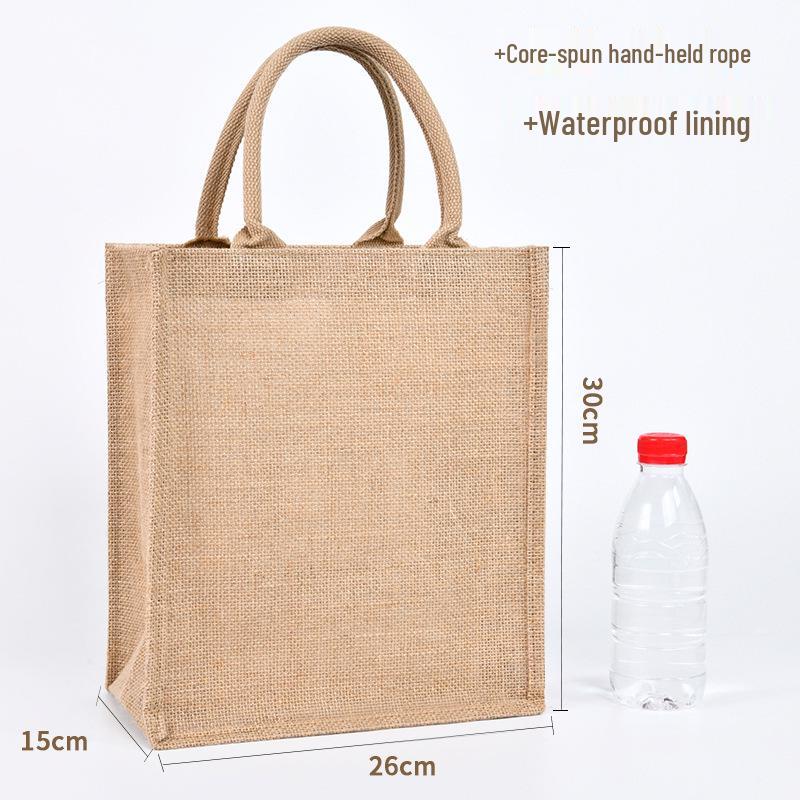 Custom DIY Hand-Painted Jute Burlap Tote Bag by MUJI