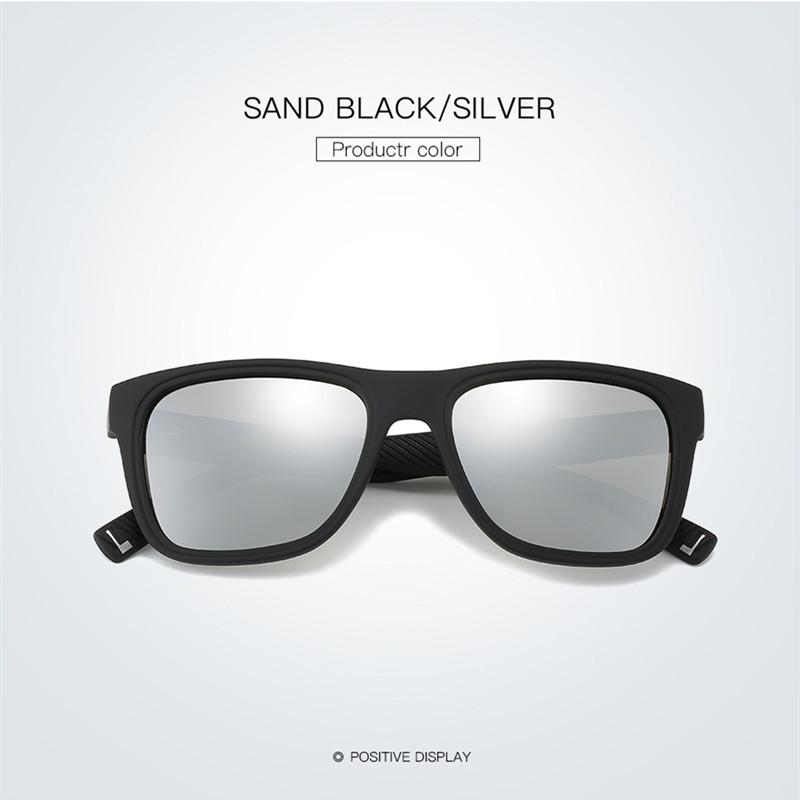 

Европейские и американские мужские и женские модные красочные поляризованные солнцезащитные очки для отдыха, спорта и вождения серебряный