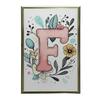 Plakat Z Literą "F" Z Kolorowymi Kwiatami Plakat Z Literą "F" Z Kolorowymi Kwiatami, 30X40 Cm, Rama Drewniana Ciemny Brąz, Papier Matowy 230 Gsm