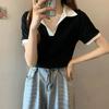 GMXIA White V-neck Short-sleeved T-shirt Women's Summer Loose Look Slim Casual T-shirt Top