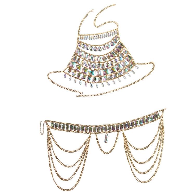 Simple Rhinestone Body Chain Crystal Bikini Bra Body Chain Jewelry Sexy Chain