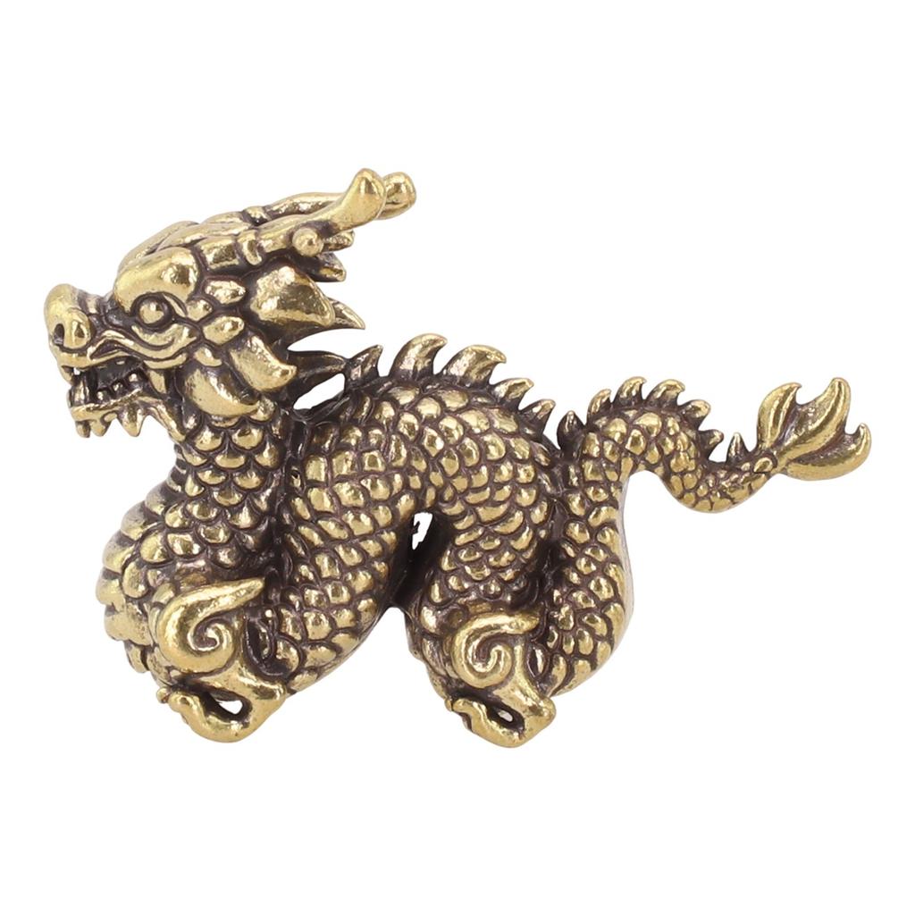 Brass Ornament Vintage Brass Delicately Crafted Desktop Dragon Hard Texture Home Crafts Desk Animal Decor 62*45mm