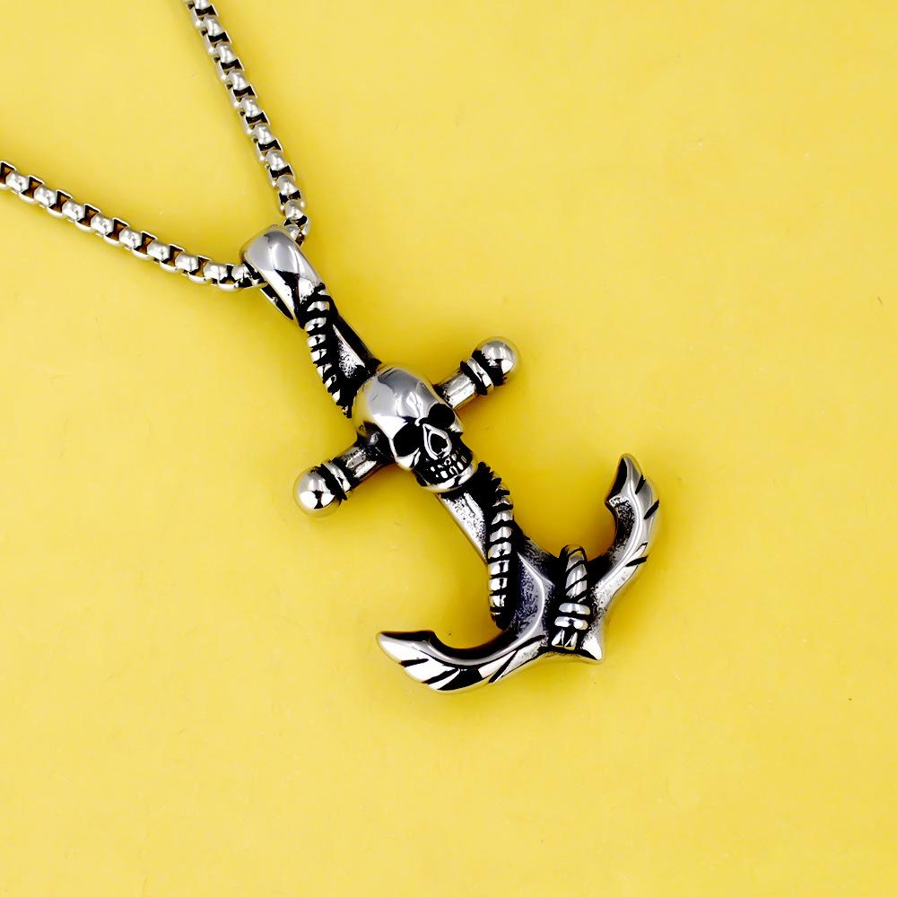 Antique Titanium Steel Viking Cross Necklace For Men Fade Resistant Pendant Jewelry