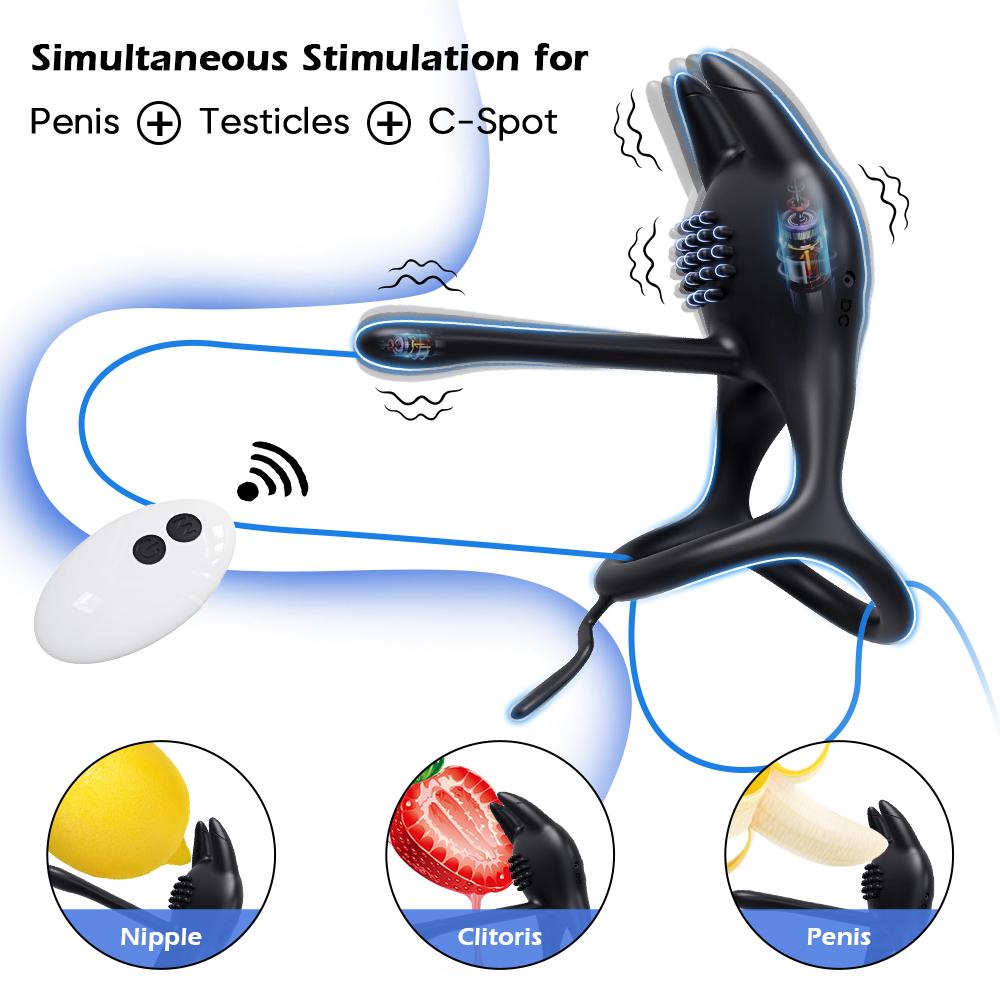 Vibrating Cock Ring Penis Ring for Men Ejaculation Delay Remote Control Penis Extension Clit Stimulator Sex Toy for Couples 18+